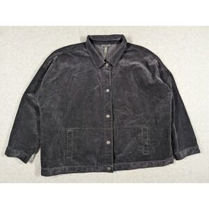 Eileen Fisher Women Jacket‎ XL Corduroy Long Sleeve Chore Shacket Minimalist